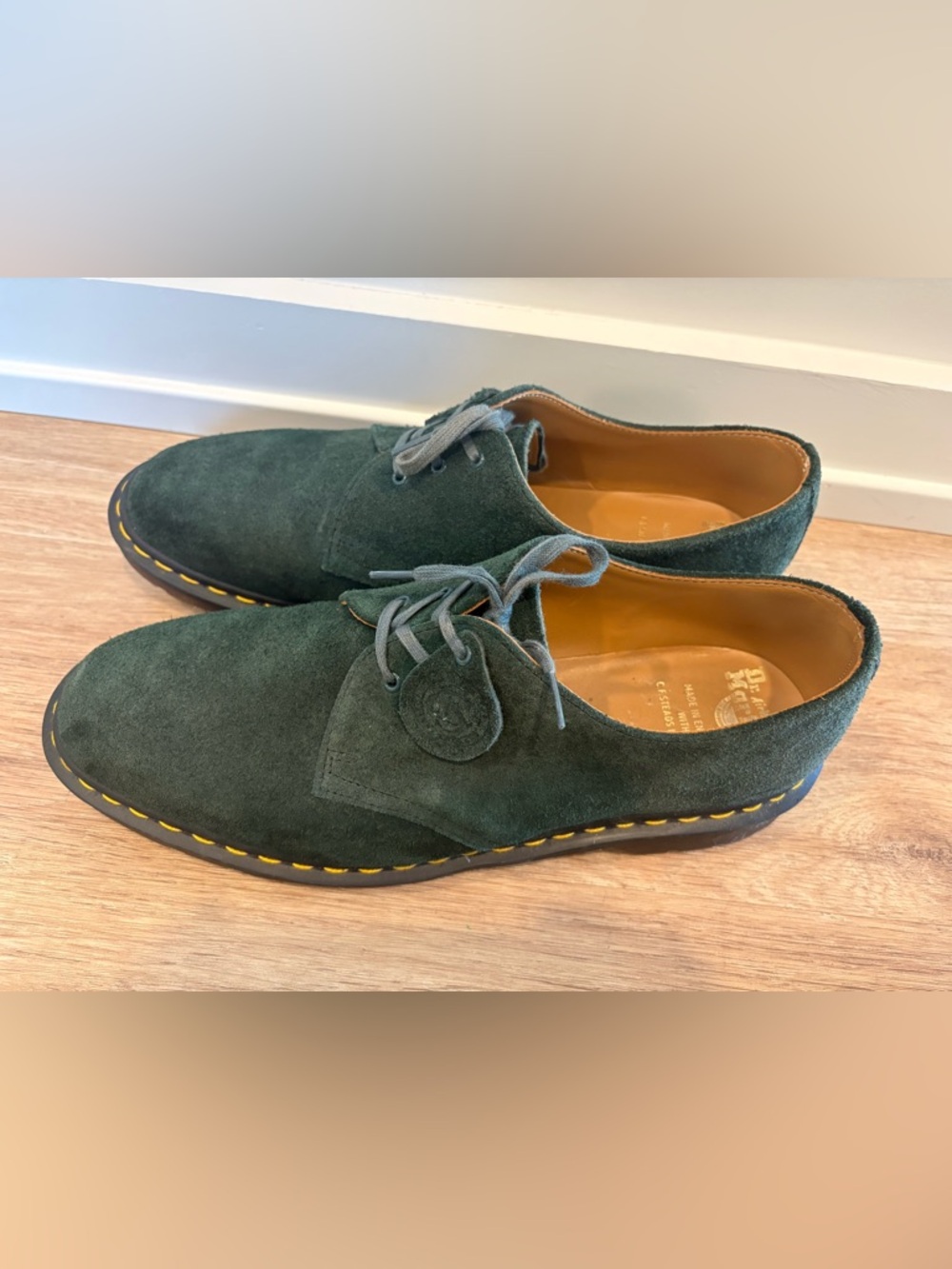 Dr. Martens 1461 Green Suede Oxfords Academia Artsy Eclectic Grandpa Preppy 90s